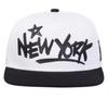 Sproutsy New York Snapback Cap, Street Style, Black with White Embroidery, Men's (JP, Numeral Size, 58.0 Cm, White)