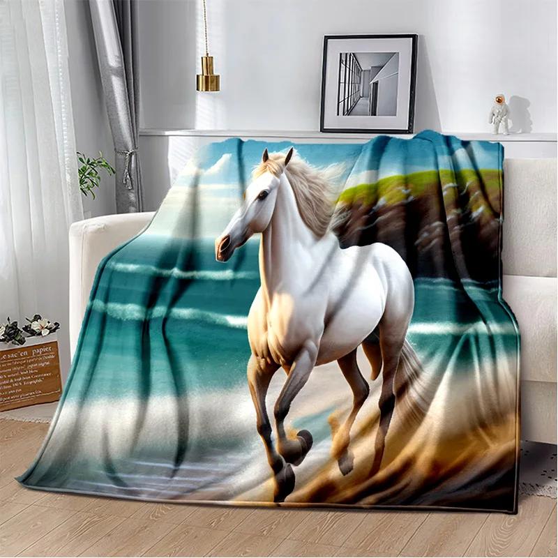 Одеяло с изображением лошади Pentium Gallant Steed, мягкое одеяло для дома, спальни, кровати, дивана, пикника, путешествия, офиса, детское одеяло