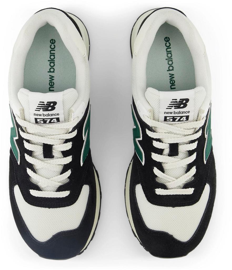 Кроссовки New Balance 574 черный с белым и болотно-зеленым