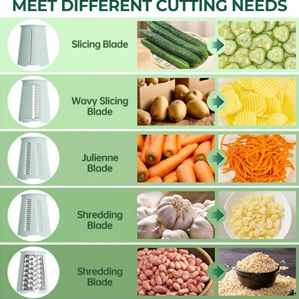 Multifunctional Vegetable Cutter, Roller Shredding and Slicing Meat Grinder, Household Anti-injury Hand Crank Wire Wiping Artifact