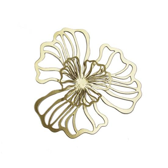 Wall Flower Statue Double Layers Light Luxury Hollow Artwork Modern Background Wrought Iron Flower Ornament Home Supplies