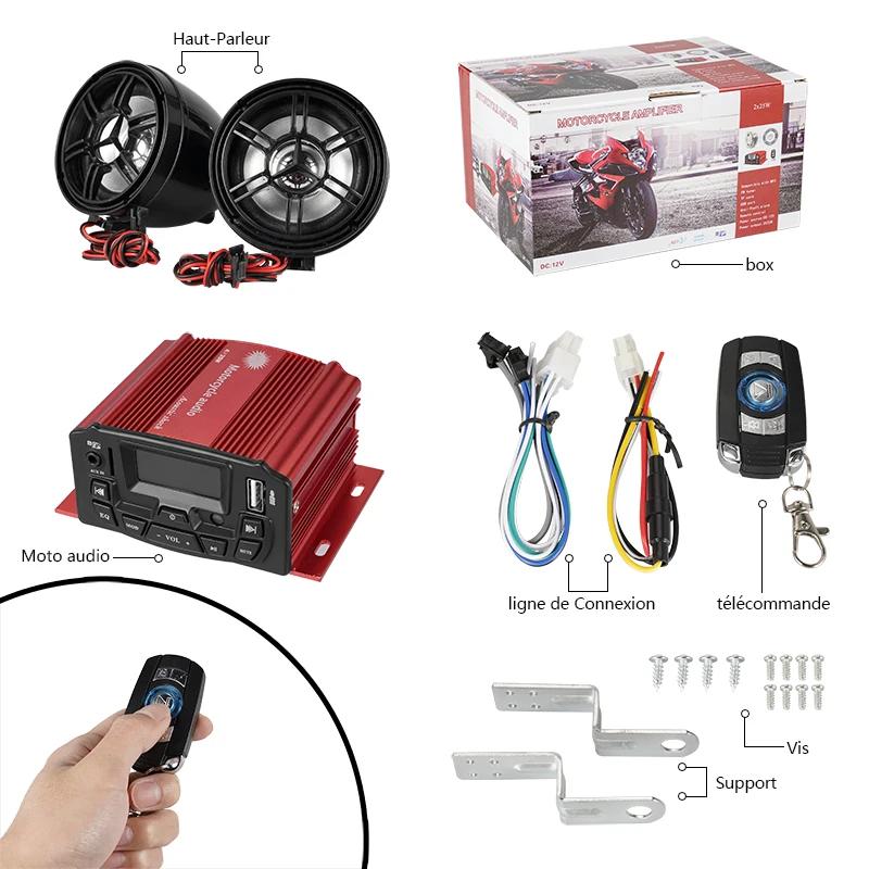 Universal Motorcycle Audio Remote Control Stereo 2 Speakers Sound System 12V TF USB MP3 FM Waterproof Motorcycle Radio