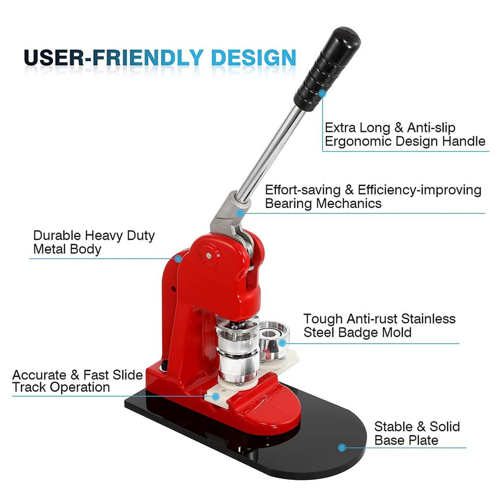 25MM-75MM Button Maker Machine Manual Button Pin Badge Press Maker Household DIY Badges Machine Kit