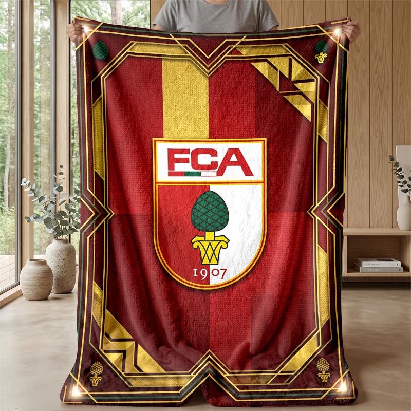 FC Augsburg FC Soft Flannel Fleece Blanket Lightweight Cozy Warm Throw Blanket For Sofa Bed Home Decor