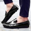 White Dress Shoes Mens Fashion Patent Leather Shoes for Men  Black Mens Glossy Loafers Shoes Luxury Office 2024 Chaussure Homme