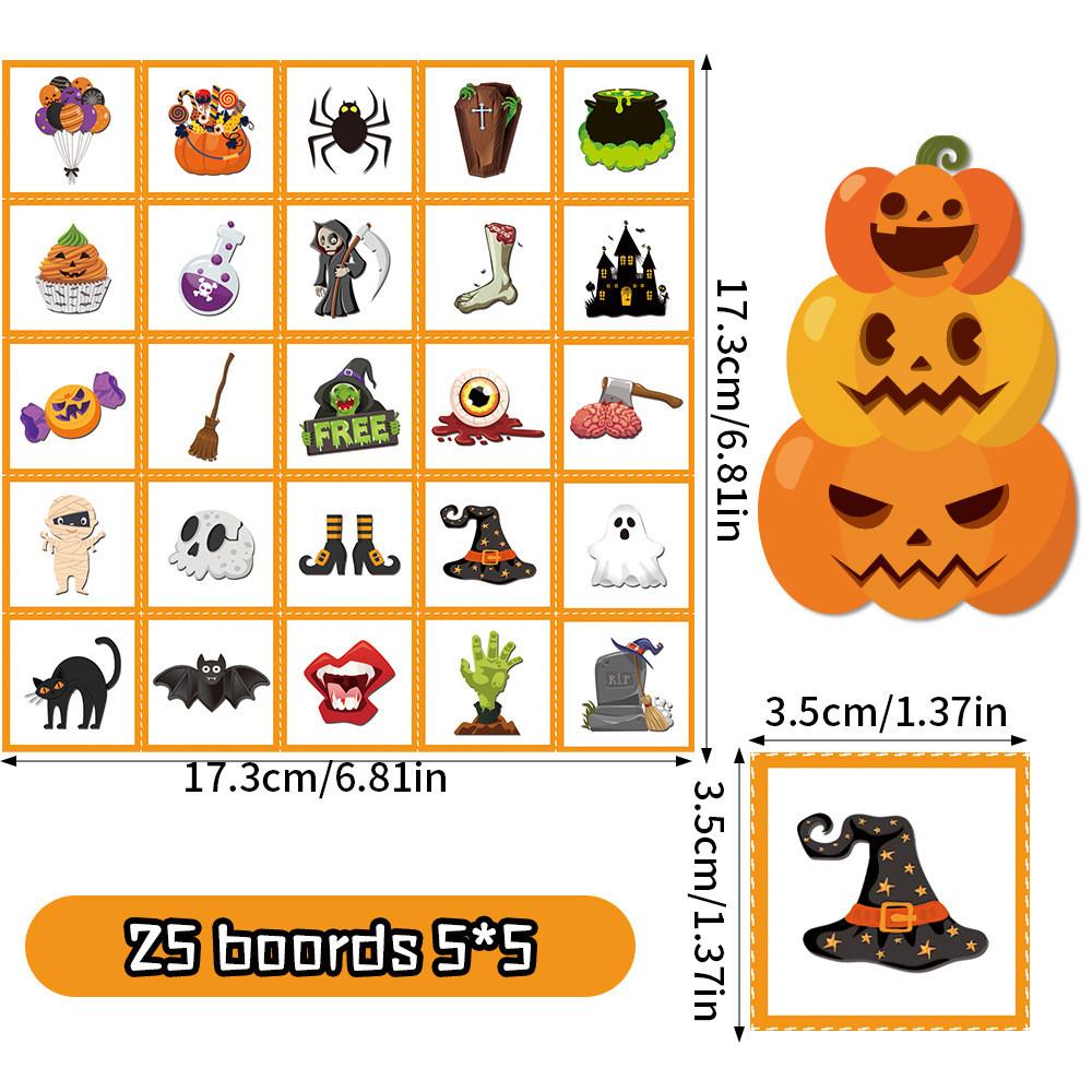 Halloween Party Bingo Game With Call Sheets And Sticker Pack For Kid And Family Events
