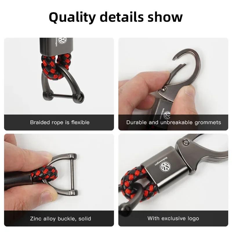 ·Zinc Alloy Lanyard Car Keyring Key Cover Accessories For VW Touareg Arteon CC Passat Golf Polo e-up! ID.3 ID.5 ID.4 ID.7 JettaNB1