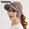 Ear Warmer Ponytail Visor Hats Classic Winter Warm Earflap Baseball Cap Thick Fleece Coldproof Knit Hat Beanie With Brim For Women