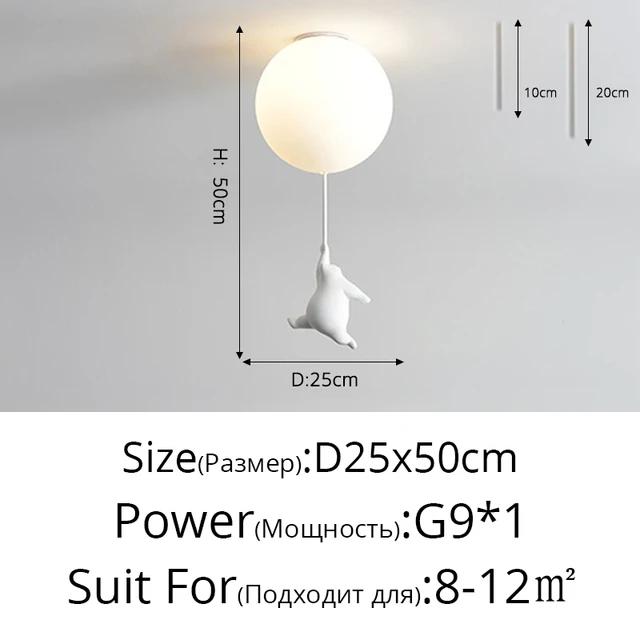 Мультяшный медведь Детские светодиодные люстры Воздушные шары Светильники для детей Спальня Гостиная Столовая Подвесные светильники Дизайнерские лампы