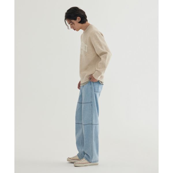 Covernat Early Autumn Dropped Shoulder Logo Long Sleeve Pullover Sweater Unisex sweater CO2503KT02LB