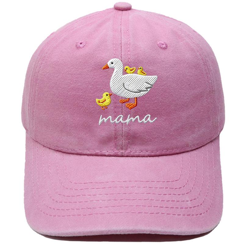 Mama Goose Mother Embroidered Baseball Cap Washed Vintage Cartoon Cute Animal Casual Shade Daddy Hat