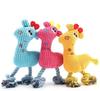 Pet Plush Toy Giraffe Shape Corduroy Dog Squeaky Toys Cotton Rope Puppy Cleaning Teeth Chew Toy Training Dog Accessories