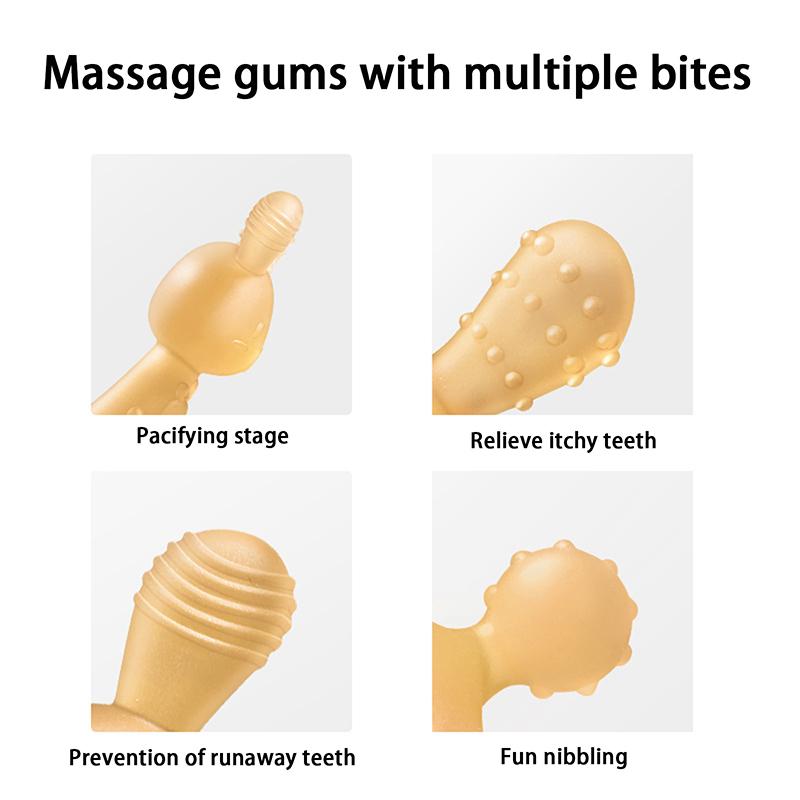 Игрушки для прорезывания зубов в форме кролика, жевательные игрушки для прорезывания зубов, мягкие, эластичные, силиконовые, прорезыватели для зубов, держатель для новорожденного, прорезыватели для моляров, детские принадлежности