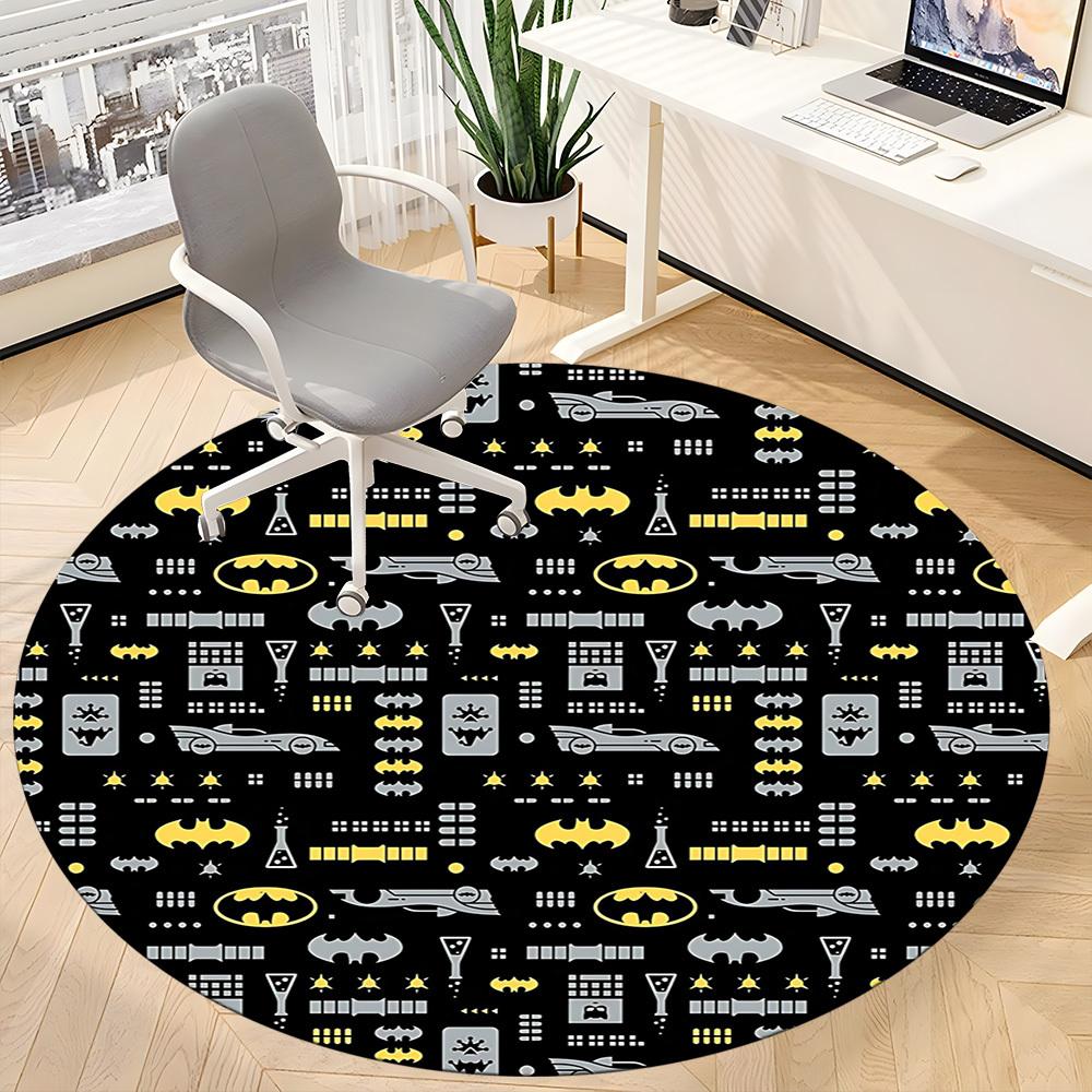 1pc Batman Office Round Area Rug, Under Office Chairs Bedroom Living Room Home Decor, Room Deco, Available in Various Sizes068