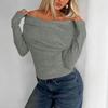 Женские рубашки с длинным рукавом, модные модели с открытыми плечами, укороченные топы, многослойные, облегающие топы