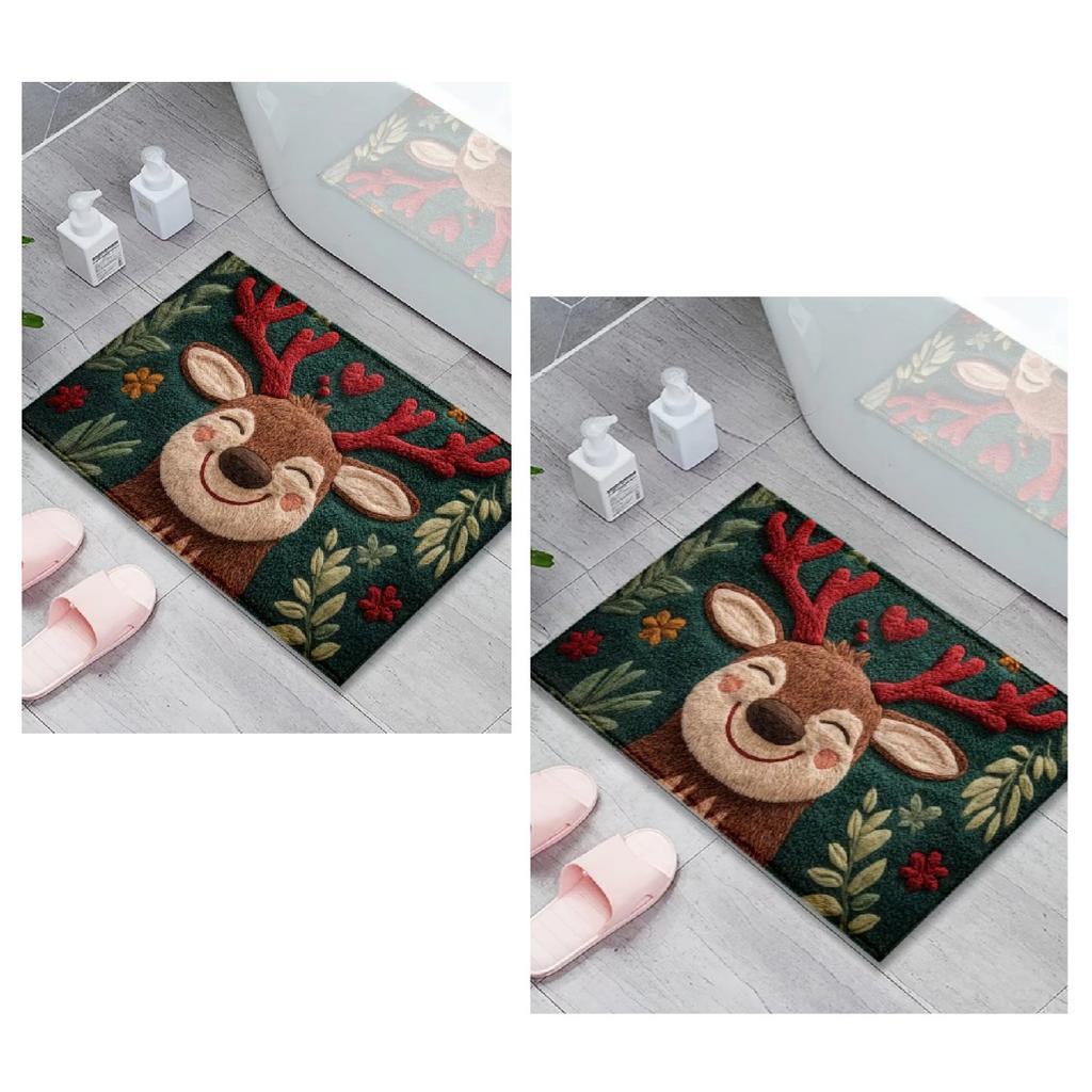 Рождественский коврик из хрустального бархата Рождественское праздничное украшение новый год 2026 Ковер Санта-Клауса ванная кухня Впитывающий коврик для ног