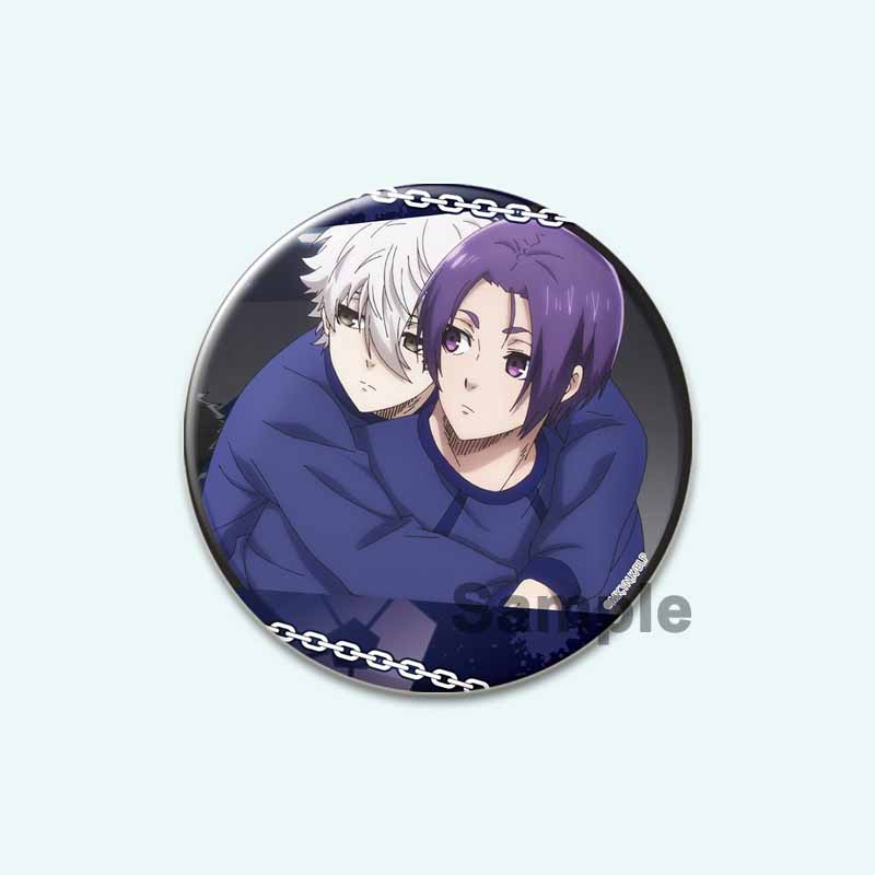 32/44/58 мм синяя брошь с HD-принтом, значок в виде аниме-фигурки из мультфильма Hyoma Chigirl Seishiro Nagi, круглые броши-булавки на лацкан, ювелирные изделия в подарок