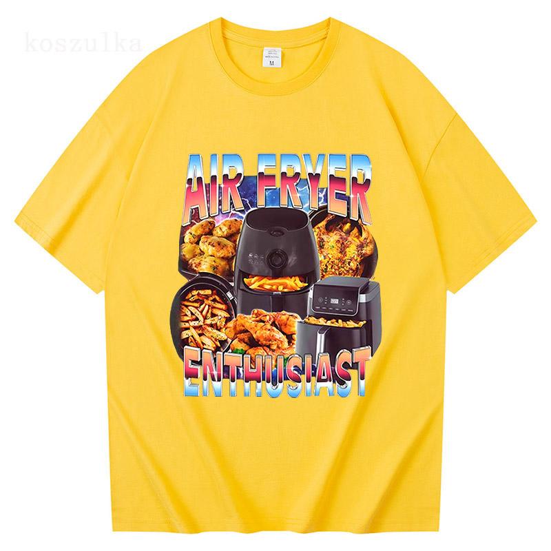 Air Fryer Enthusiast Funny Cooking Meme TShirt Unisex Women Vintage Short Sleeve Tshirts Fashion Harajuku Kawaii Y2K Clothing