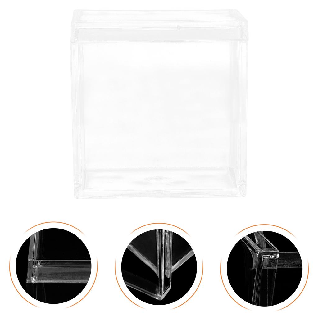 10 Pcs 4 5cm Square Acrylic Candy Boxes Clear Transparent Sealed Packaging Containers for Jewelry Gift Storage Party Favor