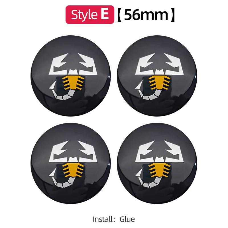 ESA4   4pcs 3D 56mm Car Wheel Center Sticker Hub Cap Decal Emblem For Fiat Abarth 500 Ducato Panda Talento Linea Idea Spider Cronos