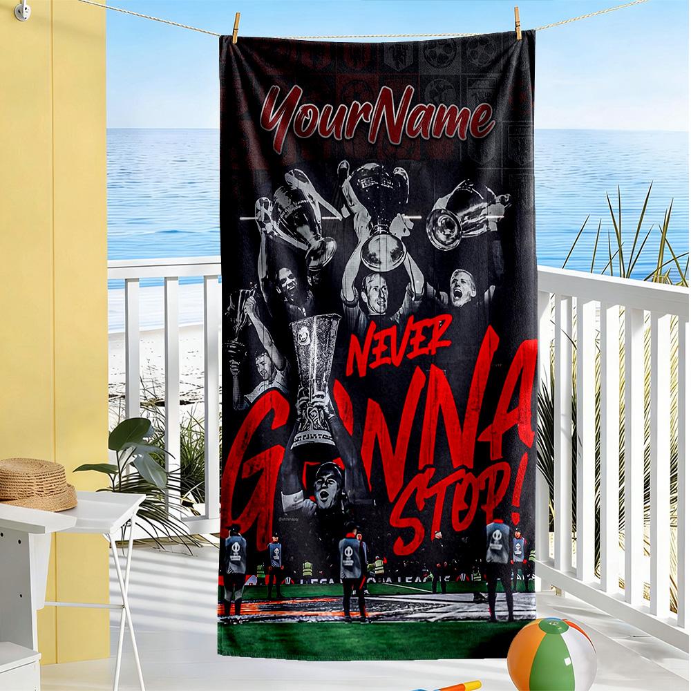 Manchester Customized Name Beach Towel High Absorbency & Quick-Dry Ideal for Travel Outdoor Swim Pool Yoga Surf Camping Hiking Gym Gift Holiday