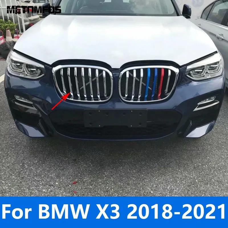 For BMW X3 2018 Matte Front Bumper Mesh ert Grille Racing Grill Molding Trim Exterior Accessories Car Styling