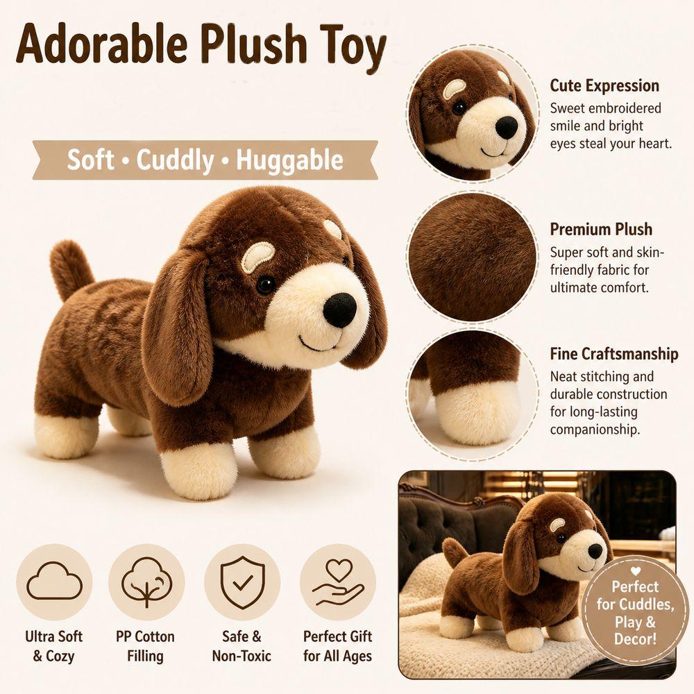 Floppy Ears Dog Plush Toy Plush Fabric Puppy Plush Doll Stuffed Animal Dog Long Body Dog Plush