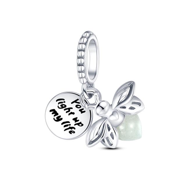 Стерлингового серебра 925 пробы, сердце, лапа животного, прозрачная снежинка, сверкающая корона, подвеска в виде тыквы, подходит для оригинального модного браслета