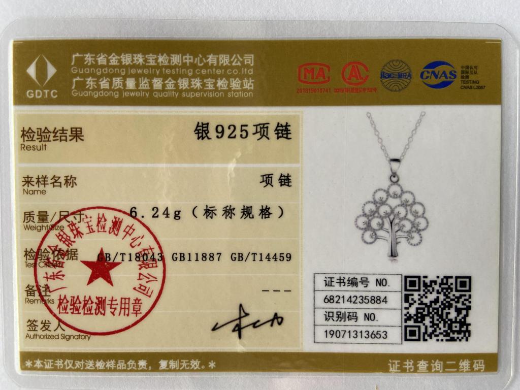 Модное ювелирное изделие из стерлингового серебра 925 пробы, кулон в виде дерева, свадебное ожерелье