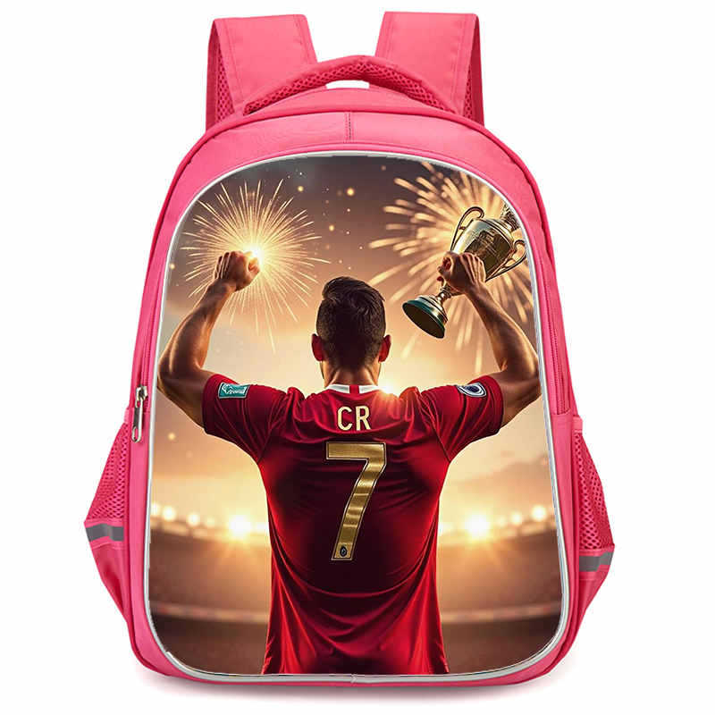 Рюкзак Cr7 Печать Высокой Четкости Большая Вместимость Многофункциональный Молния Oxford Защита Спины Легкий Рюкзак