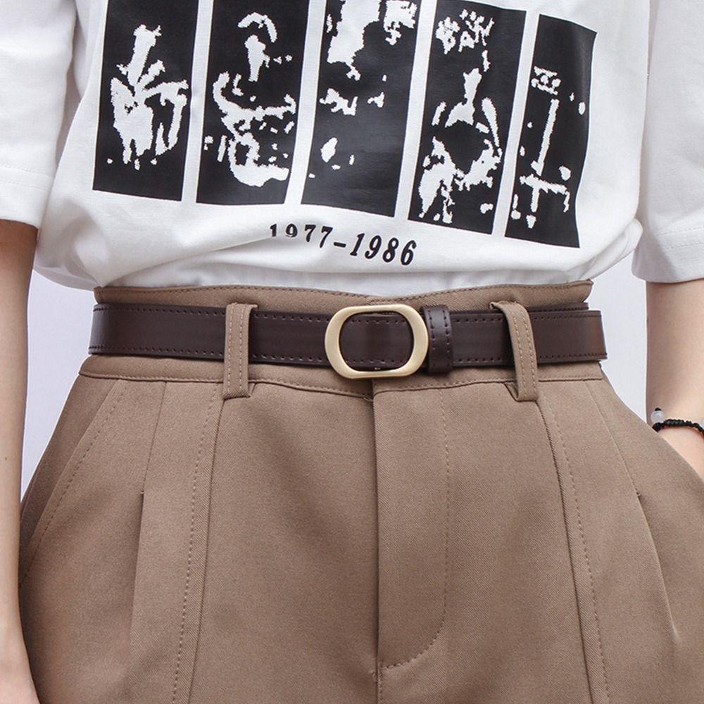 Versatile Leather Belt Casual Trouser Dress Belts Fashion Thin Waist Strap