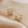 Elegant Korean Cross Diamond Earrings: High-End Niche Design for Women