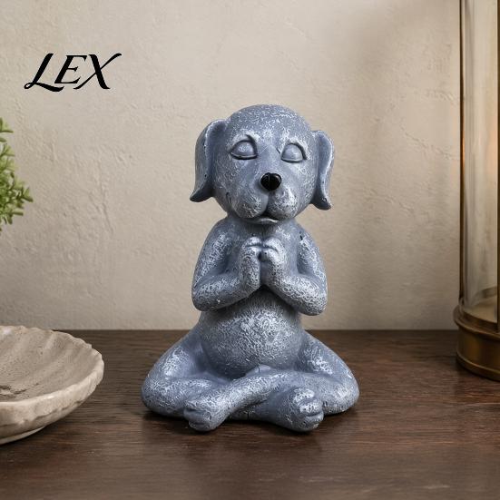Cute Garden Sculpture for Landscaping Meditation Animal Figurine Ornament, Resin Zen Statue, Stress Relief Sitting Unique Pet Gift Lovers Cat/Dog/Frog