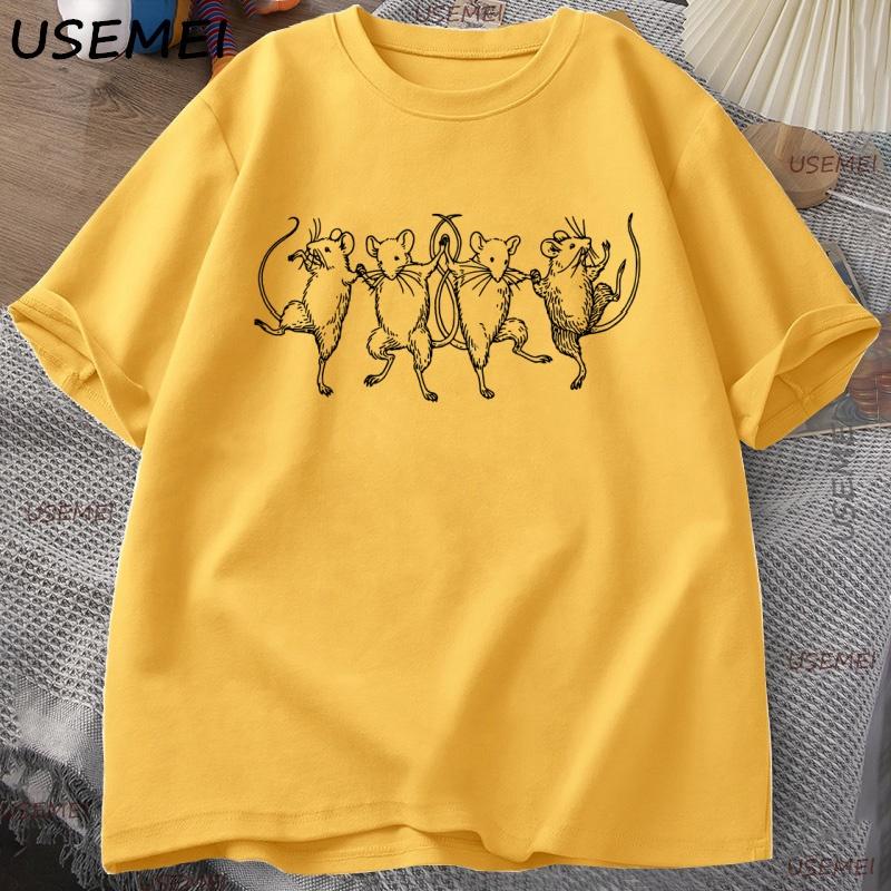 Dancing Rats Tshirt Unisex Unisex Funny Cottagecore Aesthetic Y2k Clothes Weirdcore T Shirt Cotton Loose Soft Grpahic Tees