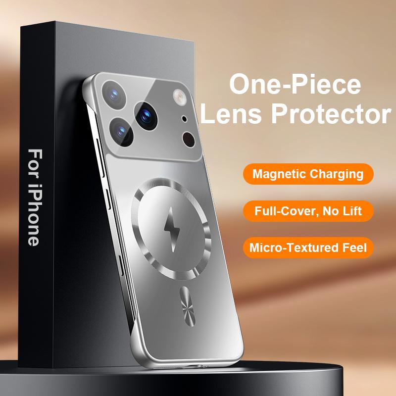 Ультратонкий магнитный безрамочный чехол для iPhone 17 Pro Max 16 15 14 13 Pro Max 12 11 Роскошная защита объектива Покрытие Твердый ПК чехол для телефона