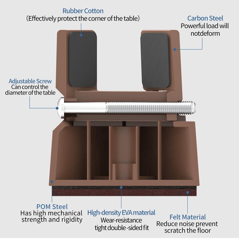 4 шт. регулируемые подставки для ножек мебели, подставки для ног кровати с винтовым зажимом, прочные квадратные круглые 52 102 мм, подставки для ножек дивана, стола, стула