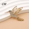 Sparkling Hummingbird Badge Bling Rhinestone Brooch, Hollow Flying Bird Alloy Daily Wear Brooch Pin, Jewelry Accessory for Coats Scarves Dresses
