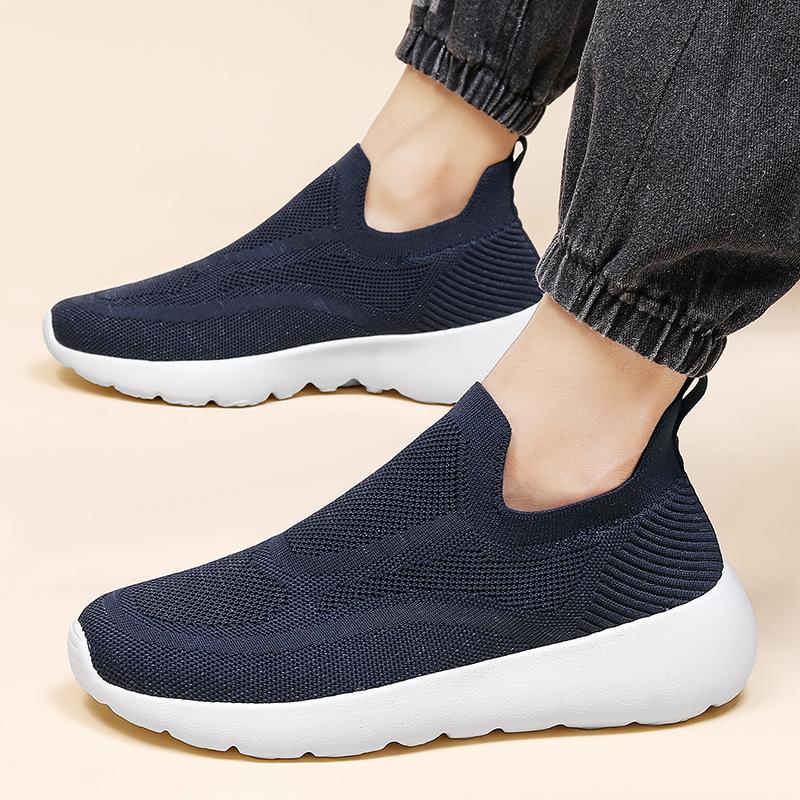 2025 Новые Удобные Дышащие Летние Спортивные Сетчатые Слипоны Легкие Вязаные Летающие Модели для Пар Больше, чем Повседневная Обувь для Ходьбы
