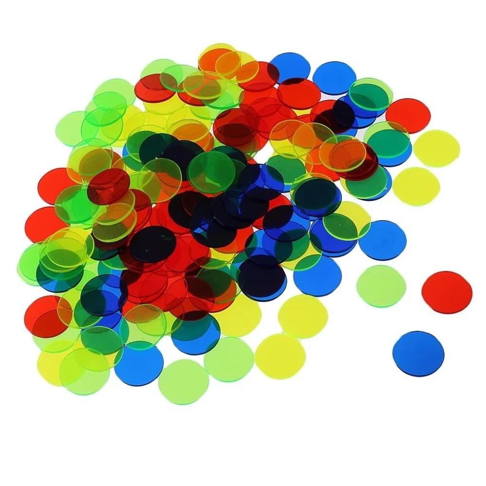 100Pcs Plastic Bingo Chips 25mm Math Manipulatives New Counting Tokens Sorting Activities