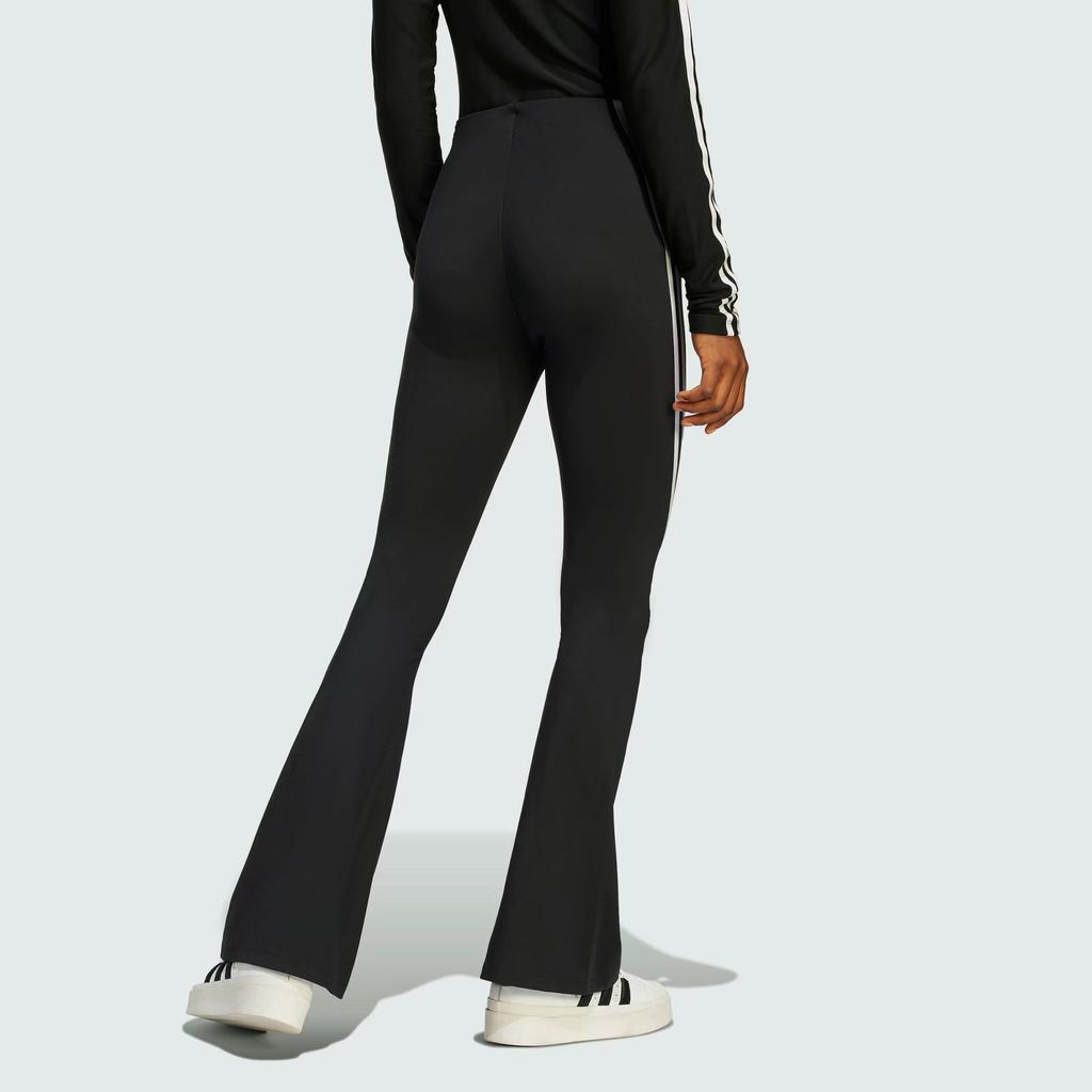 Adidas Оригинальные клеверные расклешенные леггинсы с тремя полосками, сращенные трикотажные спортивные брюки, женские плавки, черные IV9342