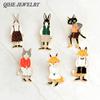 QIHE JEWELRY Pins and Brooches Rabbit/Fox/Cat Couple Enamel Pin Badges Hat Backpack Accessories Lovers Jewelry Gift for