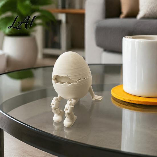 Unique Easter Gift for Kids Articulated Egg Fidget Toy 3D Printed Cute Flexible Sitting Toy Desk with Movable Joints Stress Relief Home Decor Desktop