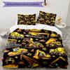 3pcs excavator Bedding Set Duvet Cover Closure Includes 1 Duvet Cover & 2 Pillowcases, Soft and Comfortable for All Seasons.