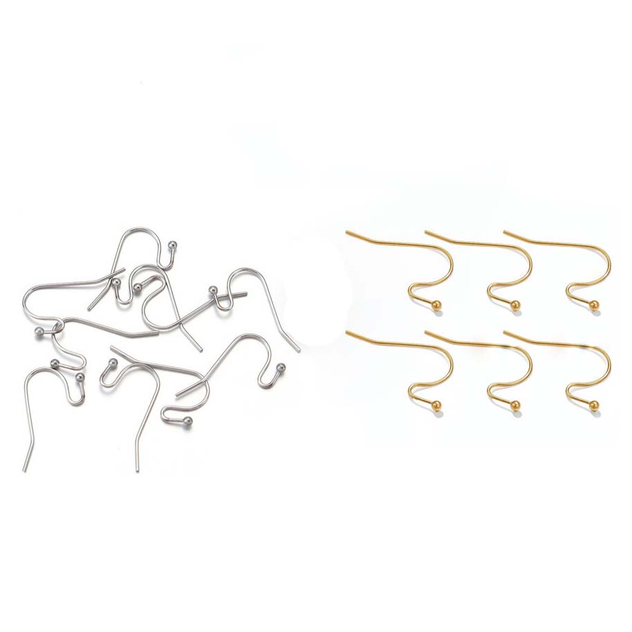 fit Stainless Steel Decorative Bead Component Simple Versatile Earring Hook with Welded Bead DIY Earring Hook Jewelry Findings