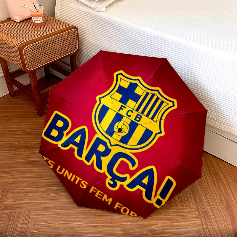 Узор FC Barcelona, автоматический складной зонт, портативная и складная конструкция, 8 спиц, рождественский или день рождения подарок.