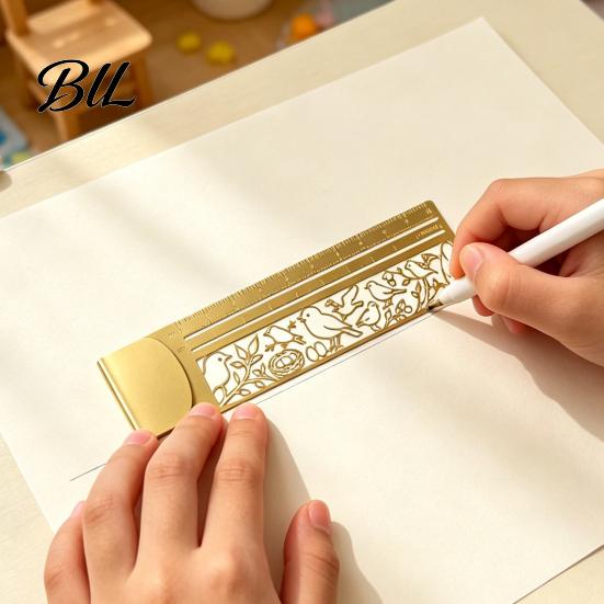 Reading Aid Tool Multi-functional Bookmark Ruler, Ghost/Snowman/Cat/Dog/Tiger/Bird/Dinosaur/Flower Shape Hollow Design, Iron Creative Metal