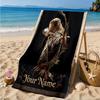 Custom Name Magic Rings Personalized Microfiber Beach Towel, Quick-Dry, Ideal for Summer Travel, Beach Essential, Swimming