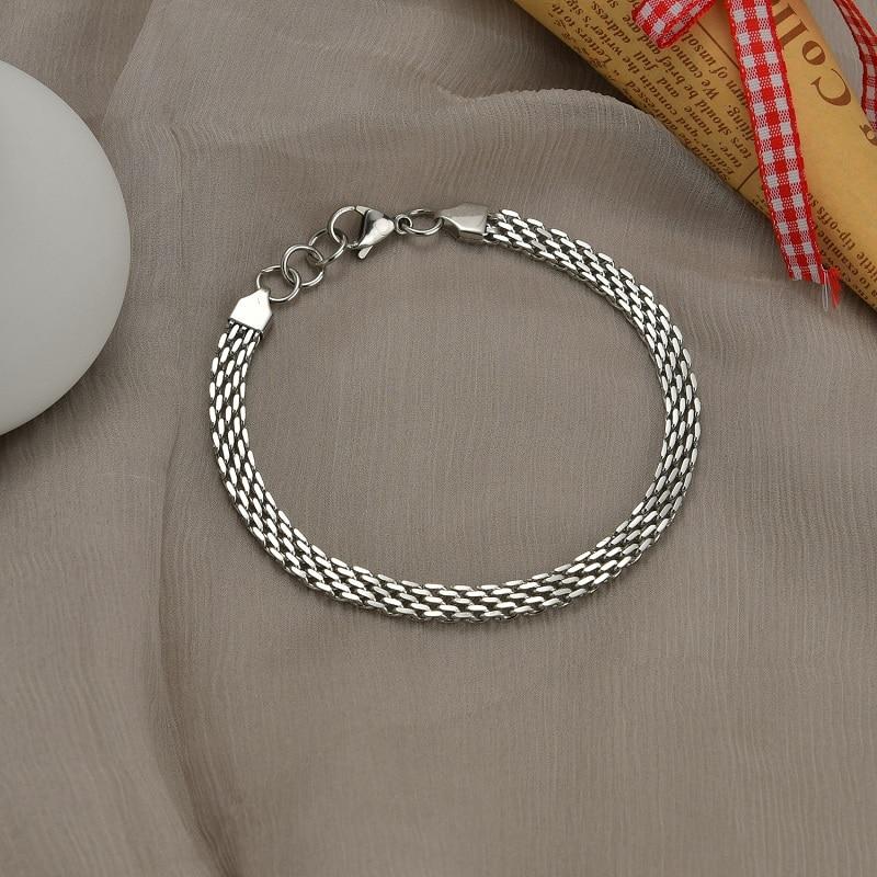 Simply Fashion Single For Man HipHop Bracelet Bangle Stainless Steel Chunky Twisted Rope Chain Jewelry