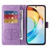 For Honor X60 5G Leather Case Butterfly Floral Imprint Wallet Stand Cover
