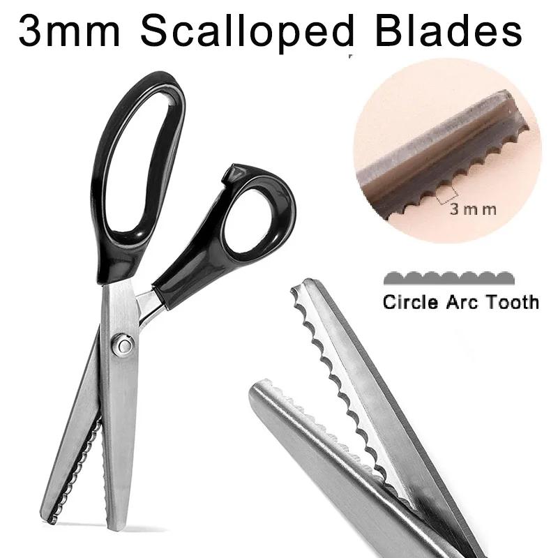 1 шт. Ножницы для зигзага из нержавеющей стали, ножницы для шитья, зубчатые лезвия, кружевные ножницы, швейные изделия, зигзагообразная резка, портной